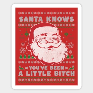 Santa Knows You've Been a Little Bitch Sticker